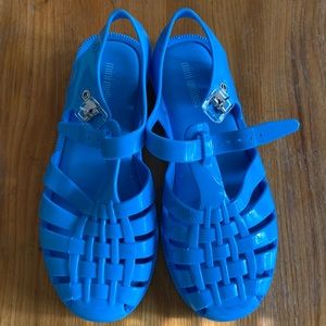 Mini Melissa GIRLS size 2 Jelly beach shoes Sandals BLUE